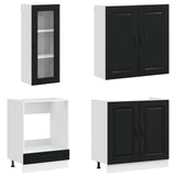 Kitchen Unit KALMAR 8 pcs Black Engineered Wood - Side View
