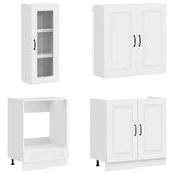 Kitchen Unit KALMAR 8 pcs High Gloss White Engineered Wood - Side View