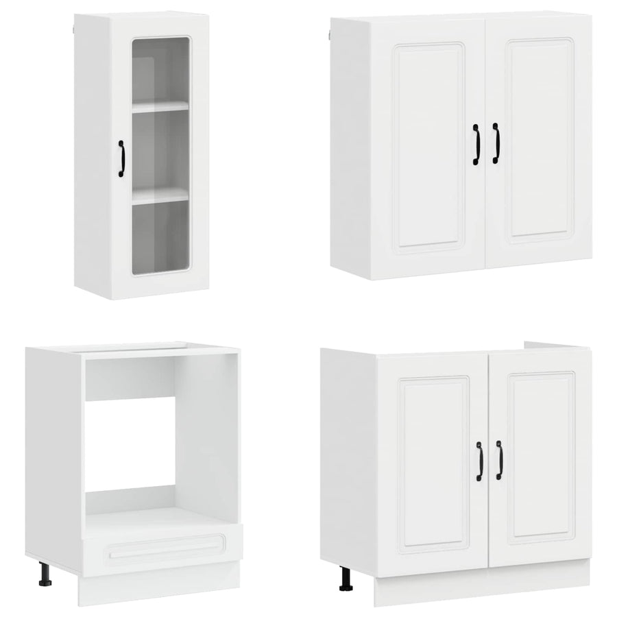 Kitchen Unit KALMAR 8 pcs High Gloss White Engineered Wood