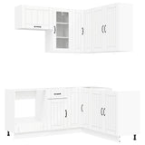Kitchen Unit LUCCA 8 pcs White Engineered Wood - Front View