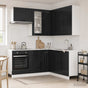 Kitchen Unit LUCCA 8 pcs Black Engineered Wood