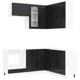 Kitchen Unit LUCCA 8 pcs Black Engineered Wood