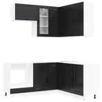 Kitchen Unit LUCCA 8 pcs Black Engineered Wood