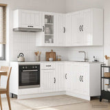 Kitchen Unit LUCCA 8 pcs High Gloss White Engineered Wood
