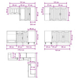 Kitchen Unit LUCCA 8 pcs High Gloss White Engineered Wood