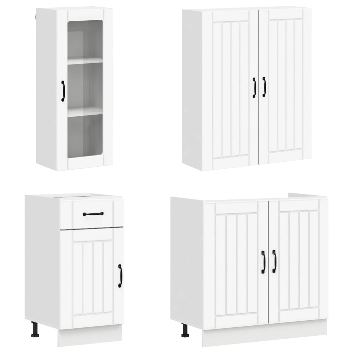 Kitchen Unit LUCCA 8 pcs White Engineered Wood