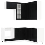 Kitchen Unit LUCCA 8 pcs Black Engineered Wood