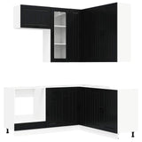 Kitchen Unit LUCCA 8 pcs Black Engineered Wood - Front View
