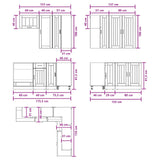 Kitchen Unit LUCCA 8 pcs High Gloss White Engineered Wood