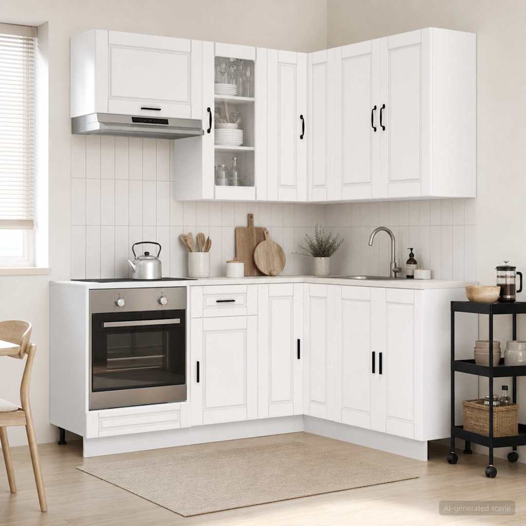Kitchen Unit PORTO 8 pcs White Engineered Wood
