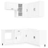 Kitchen Unit PORTO 8 pcs White Engineered Wood - Front View