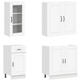 Kitchen Unit PORTO 8 pcs White Engineered Wood - Side View