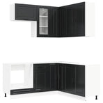 Kitchen Unit PORTO 8 pcs Black Engineered Wood