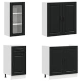 Kitchen Unit PORTO 8 pcs Black Engineered Wood - Side View