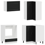 Kitchen Unit PORTO 8 pcs Black Engineered Wood
