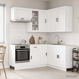 Kitchen Unit PORTO 8 pcs High Gloss White Engineered Wood