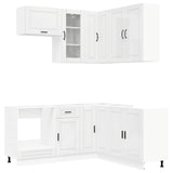 Kitchen Unit PORTO 8 pcs High Gloss White Engineered Wood - Front View