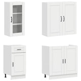 Kitchen Unit PORTO 8 pcs High Gloss White Engineered Wood