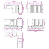 Kitchen Unit PORTO 8 pcs High Gloss White Engineered Wood