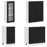Kitchen Unit PORTO 8 pcs Black Engineered Wood - Side View