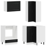 Kitchen Unit PORTO 8 pcs Black Engineered Wood - Top-Down View