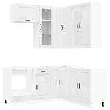 Kitchen Unit PORTO 8 pcs High Gloss White Engineered Wood - Front View