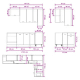 Kitchen Unit LYON 8 pcs White Engineered Wood