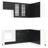 Kitchen Unit KALMAR 8 pcs Black Engineered Wood