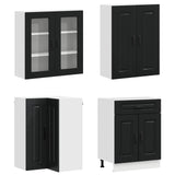 Kitchen Unit KALMAR 8 pcs Black Engineered Wood - Side View