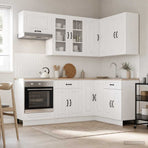 Kitchen Unit KALMAR 8 pcs High Gloss White Engineered Wood