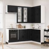 Kitchen Unit KALMAR 8 pcs Black Engineered Wood