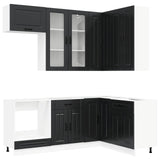 Kitchen Unit KALMAR 8 pcs Black Engineered Wood