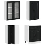Kitchen Unit KALMAR 8 pcs Black Engineered Wood - Side View