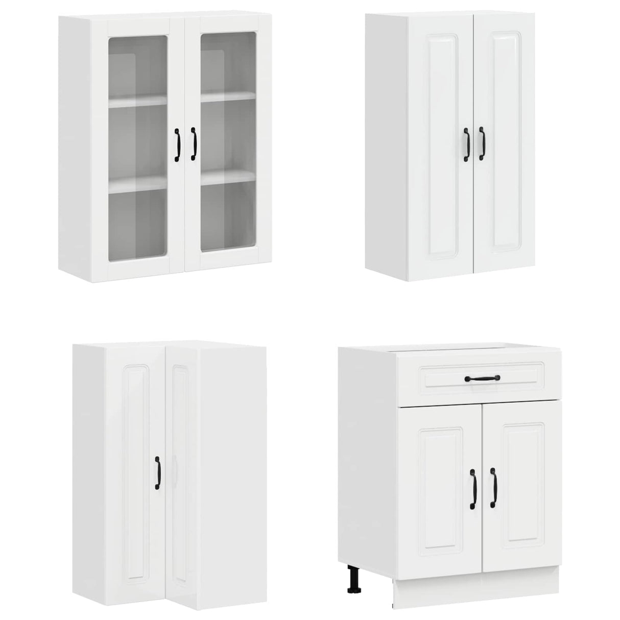 Kitchen Unit KALMAR 8 pcs High Gloss White Engineered Wood