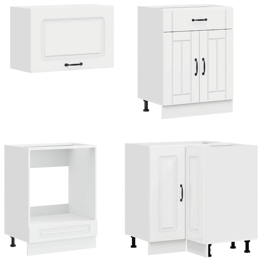 Kitchen Unit KALMAR 8 pcs High Gloss White Engineered Wood