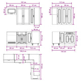 Kitchen Unit KALMAR 8 pcs High Gloss White Engineered Wood - Low Angle