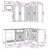 Kitchen Unit KALMAR 8 pcs High Gloss White Engineered Wood