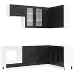 Kitchen Unit LUCCA 8 pcs Black Engineered Wood