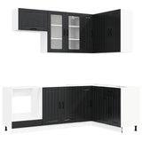 Kitchen Unit LUCCA 8 pcs Black Engineered Wood - Front View