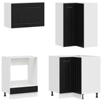 Kitchen Unit LUCCA 8 pcs Black Engineered Wood