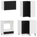 Kitchen Unit LUCCA 8 pcs Black Engineered Wood - Top-Down View