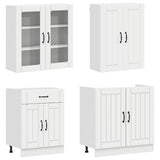 Kitchen Unit LUCCA 8 pcs High Gloss White Engineered Wood - Side View