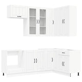 Kitchen Unit LUCCA 8 pcs White Engineered Wood - Front View
