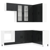 Kitchen Unit LUCCA 8 pcs Black Engineered Wood