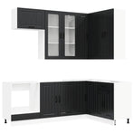 Kitchen Unit LUCCA 8 pcs Black Engineered Wood