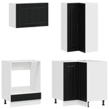 Kitchen Unit LUCCA 8 pcs Black Engineered Wood - Top-Down View
