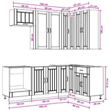 Kitchen Unit LUCCA 8 pcs High Gloss White Engineered Wood