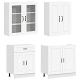 Kitchen Unit PORTO 8 pcs White Engineered Wood - Side View