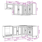 Kitchen Unit PORTO 8 pcs White Engineered Wood - Low Angle