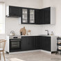 Kitchen Unit PORTO 8 pcs Black Engineered Wood
